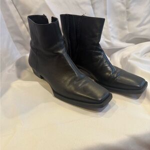 Frame Denim Black Leather Men's Boots